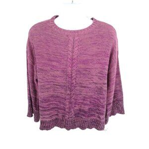 Style & Co Plus Size 1X Purple Cable Knit Sweater NWT $69.50